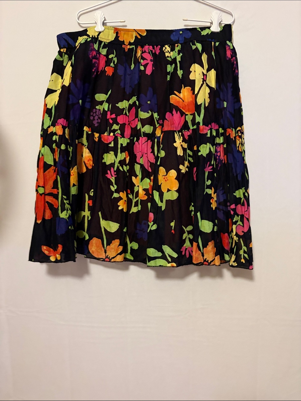 Old Navy Black Skirt with Bright Floral Print